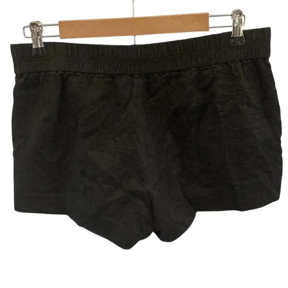 J Crew Womens Pull On Textured Cotton‎ Shorts Size 8 Black Preppy Casual Summer